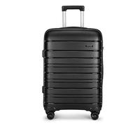 KONO Kleiner Koffer Handgepäck 55x40x20 Leicht Kabinentrolley Handgepäckkoffer Hartschale Rollkoffer Reisekoffer mit 4 Rollen und TSA Schloss, Polypropylen Suitcase (Schwarz, Koffer M)