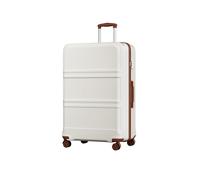 KONO Koffer Extra Großer 32 Zoll Leicht ABS+PC Hartschalenkoffer XXL mit TSA-Schloss Reisekoffer mit 4 Rollen Rollkoffer 85×56×34cm, Cremeweiß