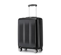 KONO Koffer Handgepäck Trolley Erweiterbar 55x39x20cm Hartschalenkoffer Klein Leicht Reisekoffer mit 4 Rollen und TSA-Schloss, 37L, Schwarz