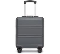 KONO Koffer Klein 16 Zoll Leicht ABS+PC Hartschalenkoffer mit Zahlenschloss Reisekoffer mit 4 Rollen Handgepäck für Ryanair und easyJet 45x35x20cm, Grau