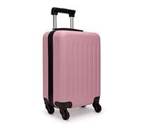 KONO Koffer Reisekoffer Groß Trolley Hartschale ABS Gepäck 4 Rollen Spinner Rollenkoffer (Pink, Großer Koffer)