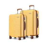 KONO Koffer Trolley Groß Hartschalenkoffer Reisekofferset Koffer Kofferset Gepäck Rollkoffer Schloss 4 Rollen ABS Hartschale 2tlg.M-L Gelb