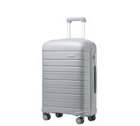 KONO Koffer Trolley Mittelgroß Hartschalenkoffer aus PP leicht Reisekoffer mit TSA Schloss(Grau, L)