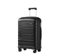 KONO Koffer Trolley Mittelgroß Hartschalenkoffer aus PP leicht Reisekoffer mit TSA Schloss(Schwarz, L)