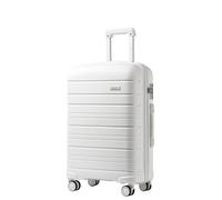 KONO Koffer Trolley Mittelgroß Hartschalenkoffer aus PP leicht Reisekoffer mit TSA Schloss(Weiß, L)
