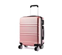 KONO Kofferset 3 Teilig Hartschale Koffer Set Leicht Hartschalenkoffer Trolleys Gepäcksets, Zwillingsrollen ABS Reisekoffer mit TSA Schloss, Rollkoffer Set 55cm/65cm/74cm (Rosegold, M/L/XL)