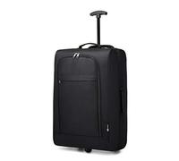 KONO leicht kabinentrolley Handgepäck Koffer Softcase Kleiner Koffer für Flugzeug Handgepäck für Lufthansa Eurowings Ryanair Rollkoffer Trolley Stoffkoffer 53 x 36 x 18 cm(Schwarz)