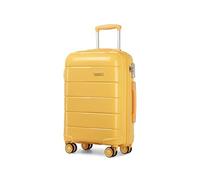 KONO Leichter Polypropylen Zwillingsrollen Koffer Trolley Reisekoffer mit TSA Schloß und YKK Reißverlüsse (Gelb, M (55cm - 38L))