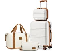 Kono Leichtes ABS-Hartschalen-Handgepäck mit TSA-Schloss, Reisekoffer-Set mit Kosmetikkoffer, Duffelbeutel und Toilettentasche, 12 Zoll + 20 Zoll