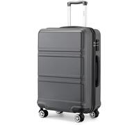 Kono Medium Reisekoffer 24 Zoll Leichtes ABS-Hartschalen-Trolley-Gepäck mit TSA-Kombinationsschloss und 4 Doppelrädern (24", Grau)