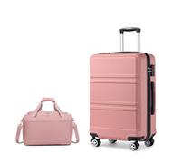KONO Mittelgroß Reisekoffer Rollkoffer Set Gepäcksets 2 Teilig, 65cm Mittelgroß Trolley Koffer mit Ryanair Reisetasche 40x20x25cm, Rosegold