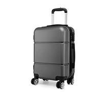 KONO Reisekoffer Handgepäck Koffer mit Rollen Hartschale Trolley 55x38x22cm 33 Liter Leichtgewicht ABS Grau