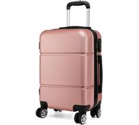 KONO Reisekoffer Handgepäck Koffer mit Rollen Hartschale Trolley 55x38x22cm 33 Liter Leichtgewicht ABS Nude/Schwarz 20 Zoll