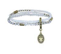 Konplott: Armband Petit Glamour d´Afrique, dreifache schlichte klassische Kristallarmband mit großem Karabinerverschluss, für Damen/Frauen (weiß)