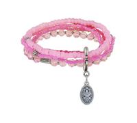 Konplott: Armband Petit Glamour d´Afrique, mehrreihiges modernes und flexibles Glasperlen-Kristallarmband, für Damen/Frauen (pink)