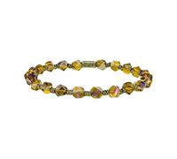 Konplott: Armband Petit Glamour d´Afrique yellow single, edles geschliffenes Kristallarmband in gelbbraun mit Zwischenelementen, für Damen/Frauen