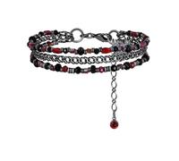 Konplott: dreiteiliges Armband Soft Temptations, feines Armband mit Kristallkugeln und Glasperlen, für Damen/Frauen (rot)