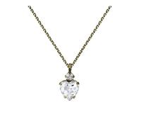 Konplott: Kette/Anhänger Hearts for Us, klassischer moderner Herz-Kristall-Anhänger mit Erbskette, für Damen/Frauen (weiß)