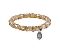 Konplott - KONPLOTT Armband elastisch Festival braun antik Silber