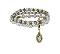 Konplott - KONPLOTT Armband elastisch La Comtesse II weiß antik Messing