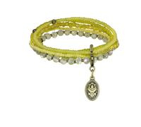 Konplott - KONPLOTT Armband elastisch Petit Glamour d´Afrique gelb antik Messing