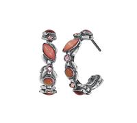 Konplott - KONPLOTT Creolen Ohrstecker Little Colour Dance antik Silber Pink