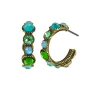 Konplott - KONPLOTT Creolen Ohrstecker Water Cascade Grün antik Messing