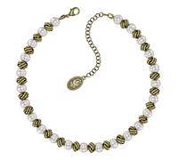 Konplott - KONPLOTT Halskette Collier La Comtesse II weiß antik Messing