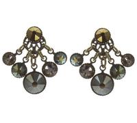 Konplott - KONPLOTT Ohrringe Steckverschluss Hänger Waterfalls khaki grün antik Messing