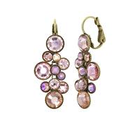Konplott - Konplott Ohrringe Water Cascade Klappbügel antik Messing Beige Pink