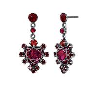 Konplott - KONPLOTT Ohrstecker Hänger Hearts for Us antik Silber rot Gr. S