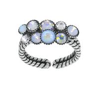 Konplott - KONPLOTT Ring Water Cascade Weiß antik Silber