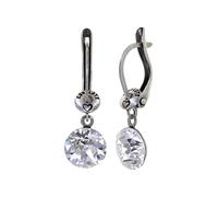 Konplott: Ohrringe Black Jack white, pendelnde Kristallohrringe in klassisch weiß, für Damen/Frauen