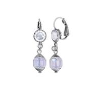 Konplott: Ohrringe Crystal Snake, moderne hängende Ohrringe mit geschliffenen Kristallkugeln, für Damen/Frauen (weiß)