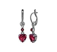 konplott - Ohrringe - Hearts for Us pink/rot