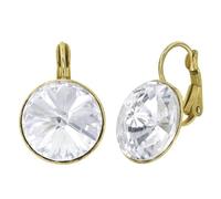 Konplott - KONPLOTT Ohrringe Klappbügel Rivoli weiß Messing glänzend