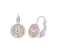 Konplott: Ohrringe Spell on You shinny silver, kleine moderne Entourage-Ohrringe mit Kristallsteinen in hochglänzend, für Damen/Frauen (beige-rosa)