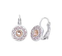 Konplott: Ohrringe Spell on You shinny silver, kleine moderne Entourage-Ohrringe mit Kristallsteinen in hochglänzend, für Damen/Frauen (beige)