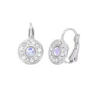 Konplott: Ohrringe Spell on You shinny silver, kleine moderne Entourage-Ohrringe mit Kristallsteinen in hochglänzend, für Damen/Frauen (weiß)