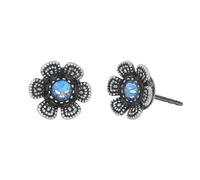 konplott - Ohrstecker - Love, Shine and Flowers silver/blau