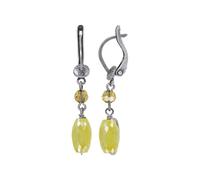 Konplott: pendelnde Ohrringe Daily Desire long, lange pendelnde Ohrringe mit oval geschliffenem Kristallstein, für Damen/Frauen (gelb)