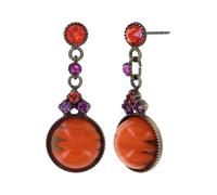 Konplott: pendelnde Ohrstecker Bohemian Treasure, außergewöhnliche Design-Ohrstecker mit marmoriertem Glas- und Kristallsteinen, für Damen/Frauen