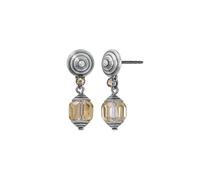 Konplott: pendelnde Ohrstecker Crystal Snake, moderne hängende Ohrstecker mit Metall-Element und Kristallkugel, für Damen/Frauen (beige)