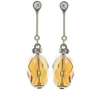 Konplott: pendelnde Ohrstecker Daily Desire brown long, lange pendelnde Ohrstecker mit oval geschliffenem Kristall in braun, für Damen/Frauen