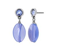 Konplott: pendelnde Ohrstecker Daily Desire, hängende Ohrstecker mit ovalem Glasdrop und gebändertem Kristallstein, für Damen/Frauen (blau)