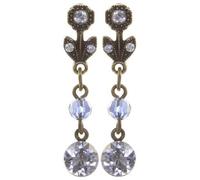 Konplott: pendelnde Ohrstecker Daily Desire, verspielte lange Ohrstecker mit Kristallen in grün-blau, für Damen/Frauen