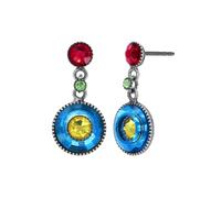 Konplott: pendelnde Ohrstecker Donutissima, moderne, runde, hängende Ohrstecker mit Glasdrop und Kristallsteinen, für Damen/Frauen (multi)