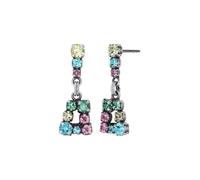 Konplott: pendelnde Ohrstecker Mytrix, moderne geometrische Ohrstecker mit Kristallen, für Damen/Frauen (multi)