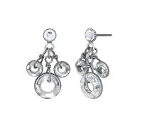 Konplott: pendelnde Ohrstecker Sporty Glimpse small, moderne dreifach-pendelnde Ohrstecker mit Glasdrops, für Damen/Frauen (weiß)