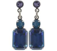 Konplott: pendelnde Ohrstecker To Katharina With Love, aufwendige hängende Baguette-Kristall-Ohrstecker mit Kristallsteinen, für Damen/Frauen